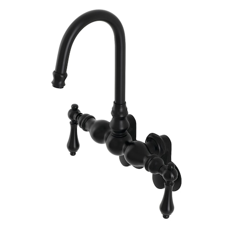 Kingston Brass AE81T0 Adjustable Center Wall Mount Tub Faucet, Matte Black AE81T0